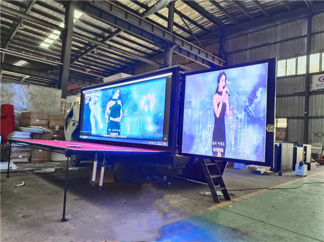 16ft 220V мобильный грузовик с светодиодным дисплеем 3 стороны P4 цифровой светодиодный грузовик с подъемом экрана