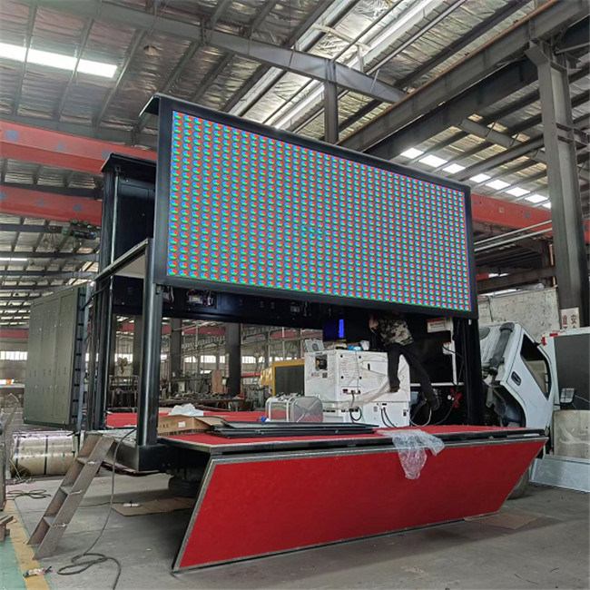 16ft 220V мобильный грузовик с светодиодным дисплеем 3 стороны P4 цифровой светодиодный грузовик с подъемом экрана