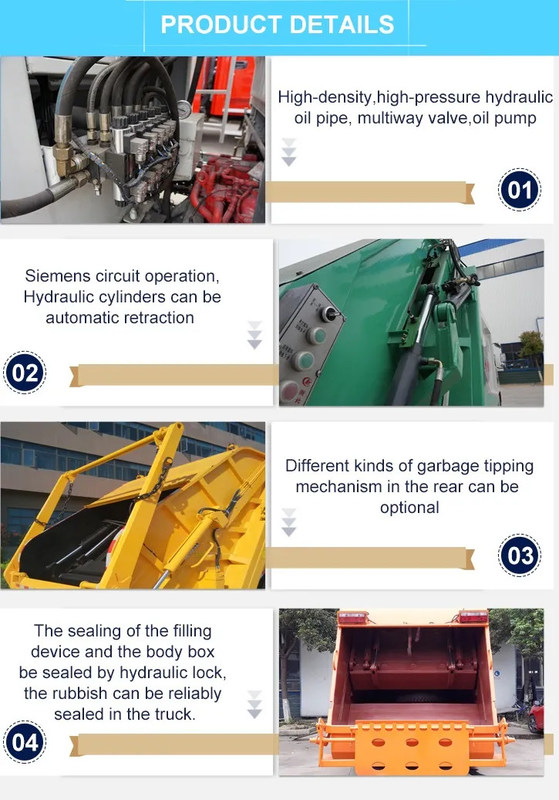 중국 브랜드 둥펑 소형 압축기 쓰레기 트럭 6.50-16 타이어 및 예비