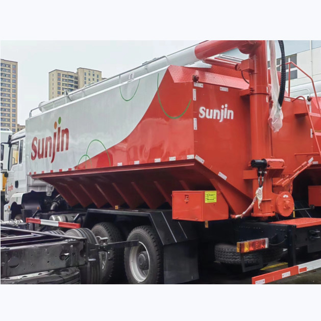 동물 사료 탱크 운송 6개의 타이어와 1개의 예비 타이어를 가진 무량 사료 트럭