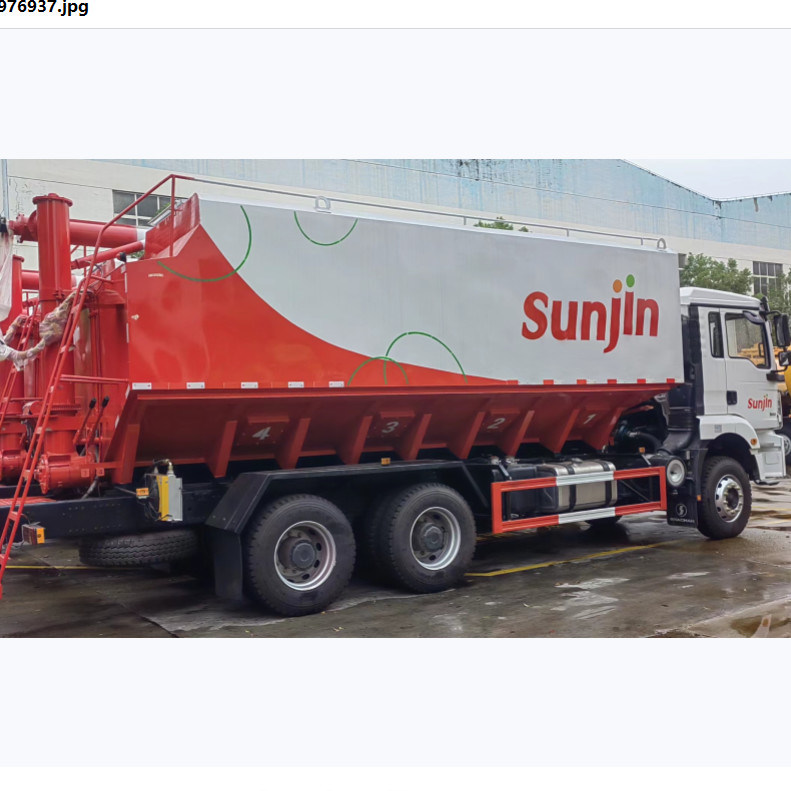 동물 사료 탱크 운송 6개의 타이어와 1개의 예비 타이어를 가진 무량 사료 트럭