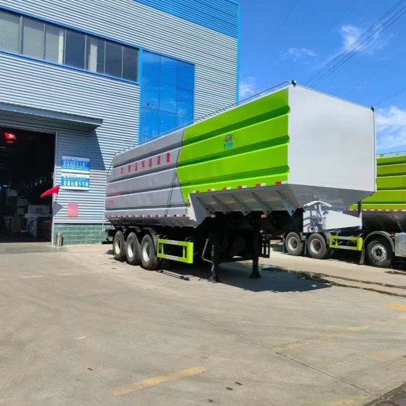 Прицеп с высокой производительностью зерна для кормов для животных полугрузовик 4 оси Максимальная скорость движения 90 км/ч