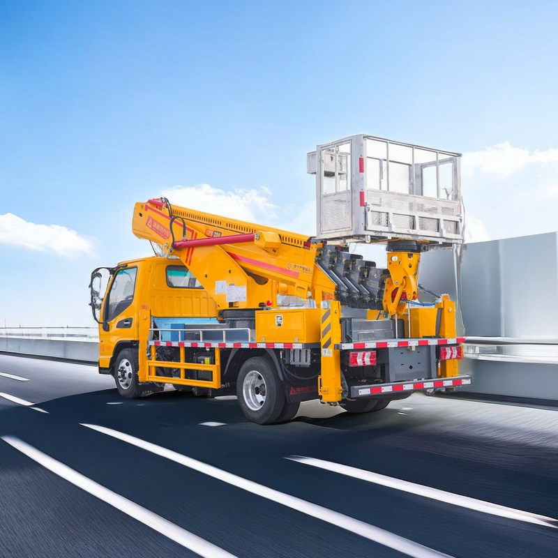 25m diesel plate-forme de travail aérien camion 2 essieux avec V avant et V arrière pompe d'urgence