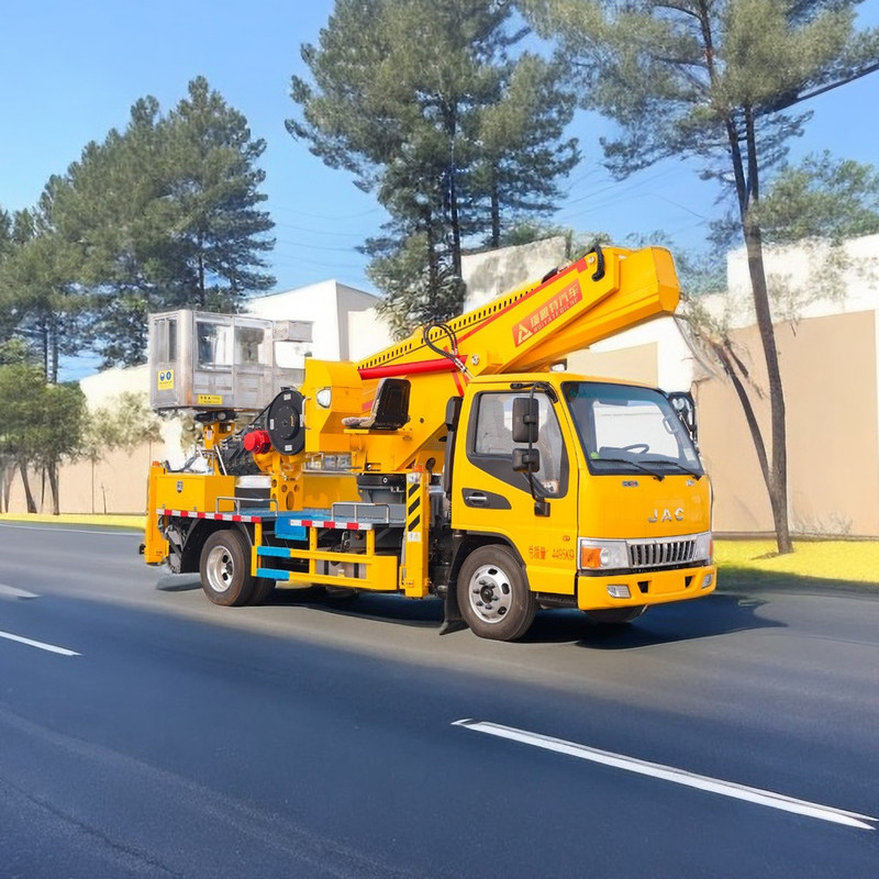 25m diesel plate-forme de travail aérien camion 2 essieux avec V avant et V arrière pompe d'urgence