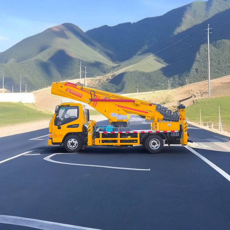 25m diesel plate-forme de travail aérien camion 2 essieux avec V avant et V arrière pompe d'urgence