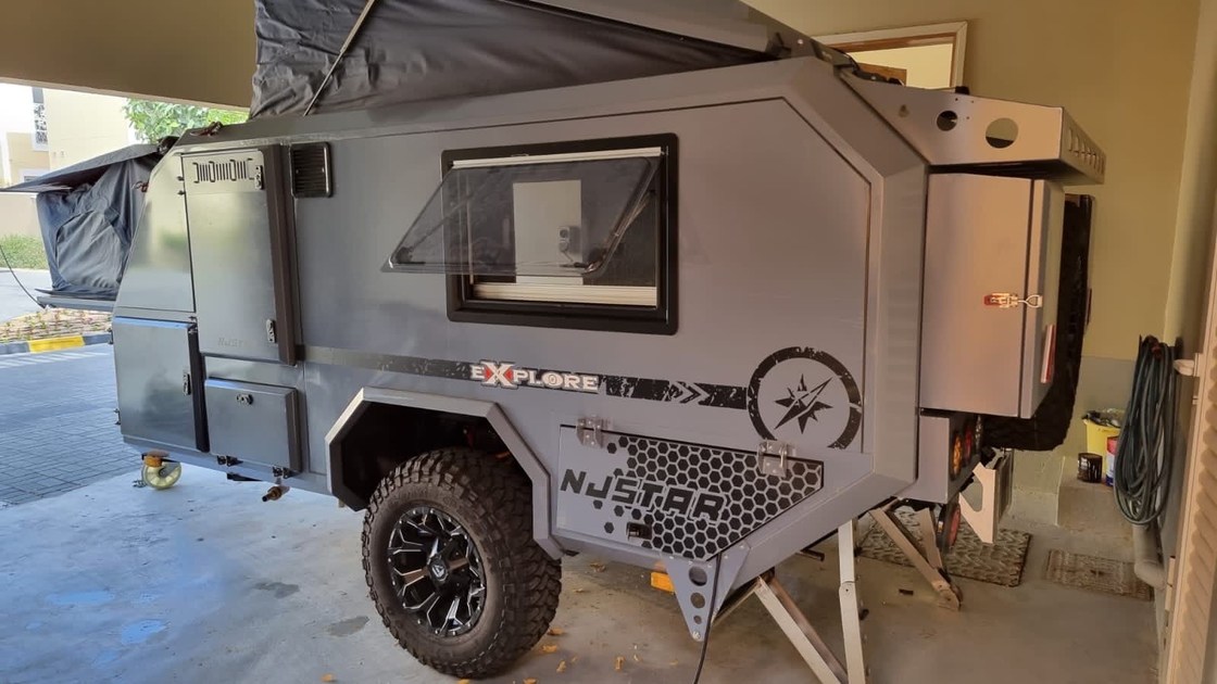 16ft 오프 로드 접기 캠퍼 트레일러 2 성인 및 2 어린이 여행 트레일러 용량