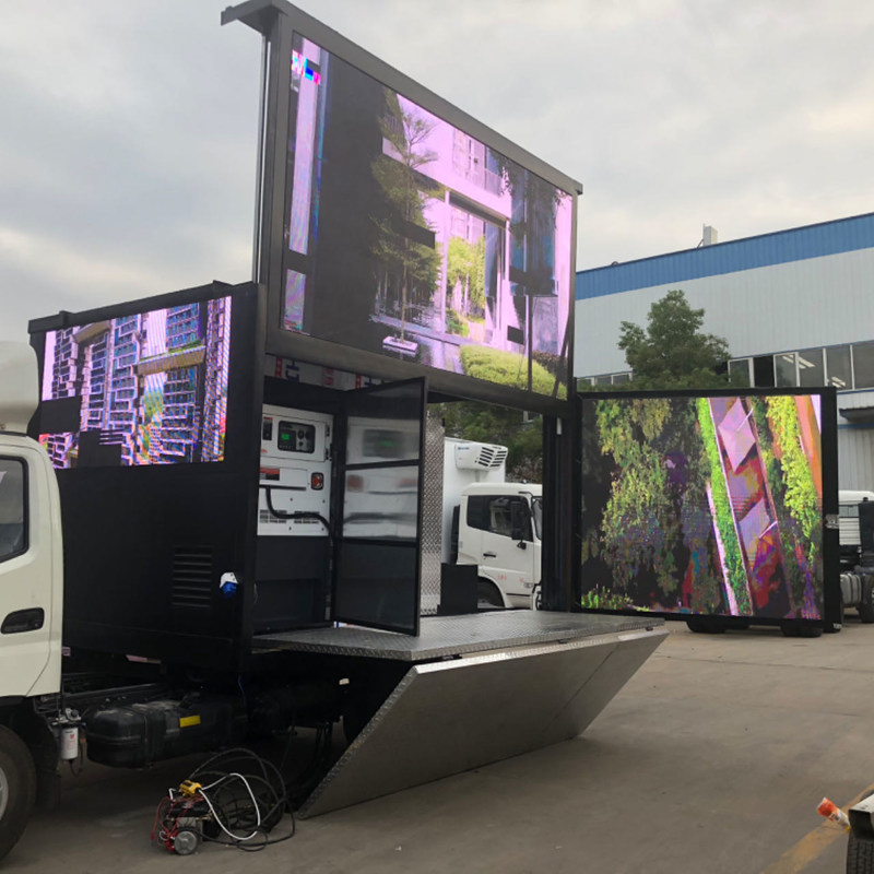 P3 P4 Внешний водонепроницаемый мобильный светодиодный видеогрузовик / трейлер / фургон Мобильный цифровой рекламный светодиодный щит