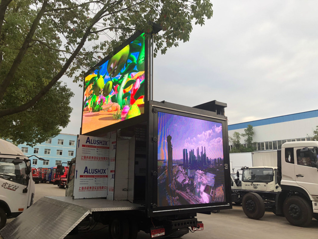 P3 P4 Внешний водонепроницаемый мобильный светодиодный видеогрузовик / трейлер / фургон Мобильный цифровой рекламный светодиодный щит