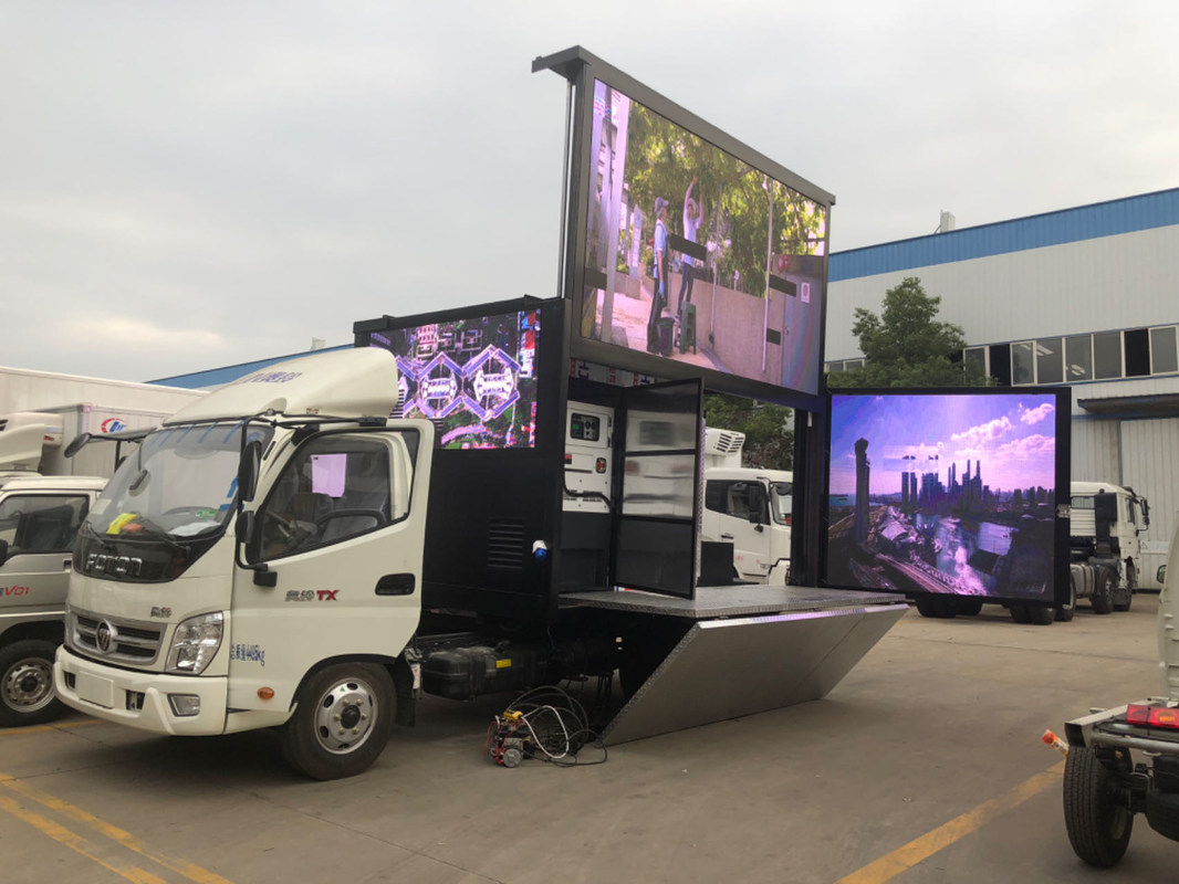P3 P4 Внешний водонепроницаемый мобильный светодиодный видеогрузовик / трейлер / фургон Мобильный цифровой рекламный светодиодный щит